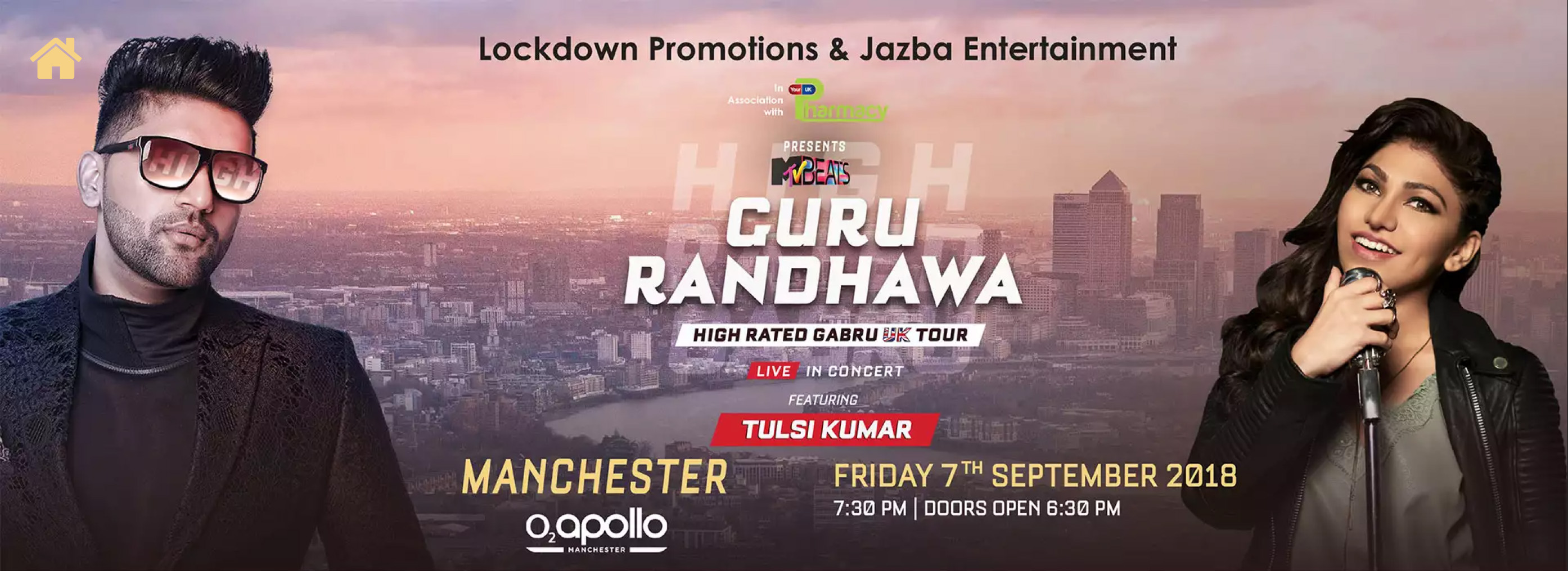 #GuruRandhawa Live for the first time in #Manchester on *7th September 2018* at #O2ApolloManchester. Feat. #TulsiKumar and Hosted by #NoreenKhan #LagdiLahoreDiAh #Highratedgabru